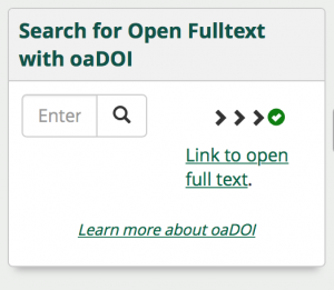 oadoi widget Wayne State University Library